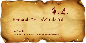 Hrncsár Lóránt névjegykártya
