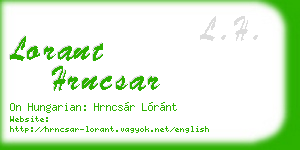 lorant hrncsar business card